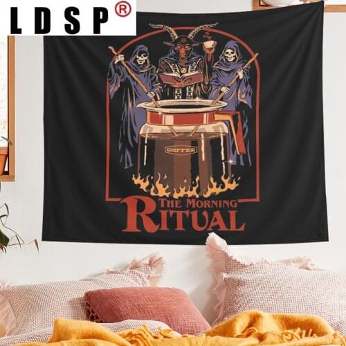 LDSP Hippie Skull Retro Tapestry Wall Hanging Carpet Beach Towel Background Cloth Blanket Yoga Mats Art Bedroom Dorm Home Decor