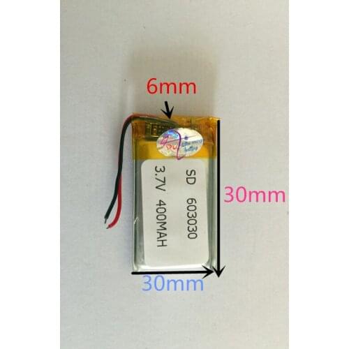Small speaker polymer lithium battery 400MAH 603030