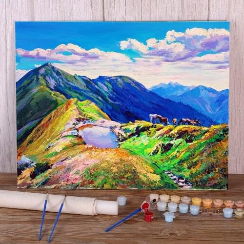 Landscape Summer Paint By Numbers Kit Acrylic Paints 40*50 Picture By Numbers Photo Decorative Paintings Crafts Drawing
