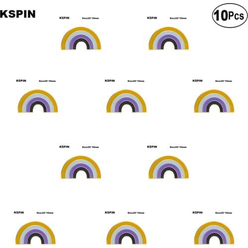 Nonbinary Pride Rainbow Badge Lapel Pin Brooches Pins Flag badge Brooch Badges