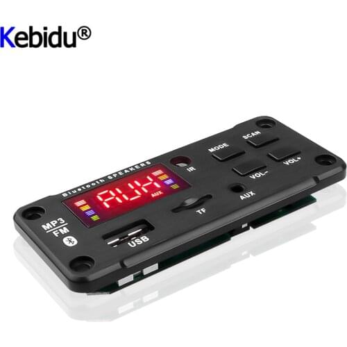 12v*50W MP3 Decoder Board Color Screen Bluetooth 5.0 Amplifier USB FM AUX 3.5MM TF Radio Recording For Car Music Speaker