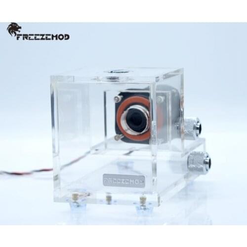 FREEZEMOD industrial notebook pc water cooler Cubic transparent tank+pump 500L/H capacity 600ML water cooling. GQSX-T1