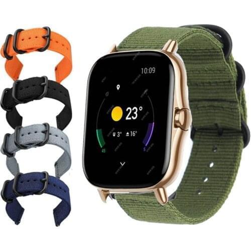 Nylon Wrist Band for Huami Amazfit GTS 2 GTR 42mm Bracelet Strap for Huami Amazfit Bip S BIT GTS2 Youth Wearable Watch Band