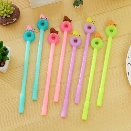 24 Pcs Cute Jelly Polar Bear Pen Carbon Black Signature Pen for Stationery for Students Kawaii School Supplies