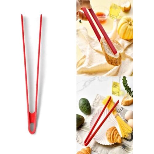 Silicone Grill Tongs Food Grade Non Stick Heat Bread Clip Resistant Long Handle Heat Food Clip BBQ Cooking tool accessories