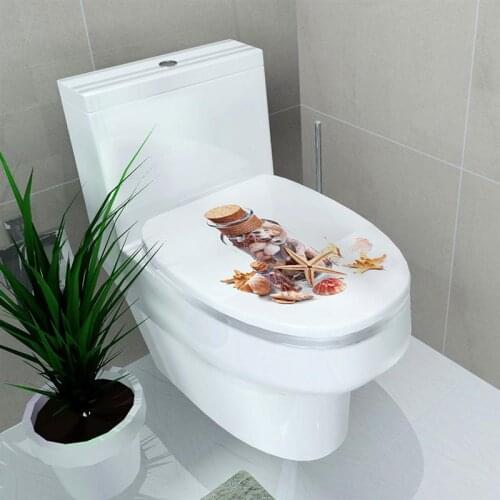 Bathroom Toilet Lid Decals Removable Wall Stickers Toilet Cover Bathroom Home Art Decoration