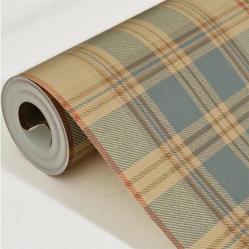 Wellyu Scottish British style non-woven wallpaper Retro American luxury style cafe coffee shop childrens room wallpaper