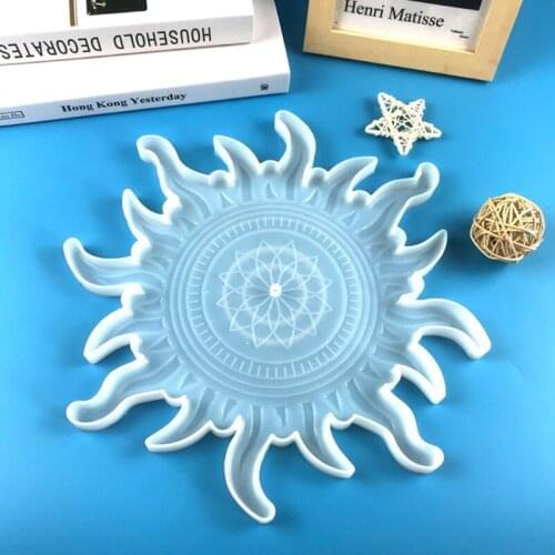 Sun Moon Decor Epoxy Resin Mold Wall Mirror Wall Clocks Silicone Mould DIY Crafts Jewelry Pendant Casting Tools
