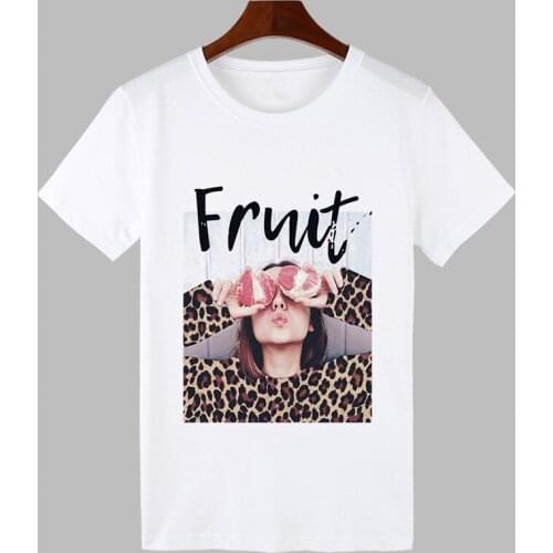 Tshirt Women Fashion Funny grapefruit Fruit Print T shirt Harajuku T-shirt Short Sleeve femme White Tops Clothing New summer Tee