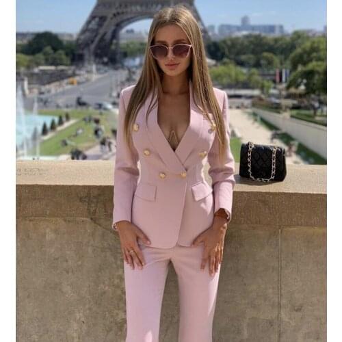 XL Winter Style Sexy Long Sleeve V Neck Red Pink Black Women Pants Set 2021 Celebrity High Streeve OL Womens Set