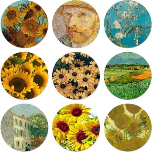 Van Gogh Sunflowers Icons Pins Badge Decoration Brooches Metal Badges For Clothes Backpack Decoration
