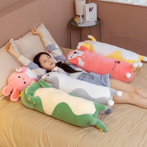 1pc 70/90/120CM Cartoon Animal Dinosaur Unicorn Cat Plush Toys Stuffed Soft Long Sleeping Pillow Dolls Children Birthday Gift