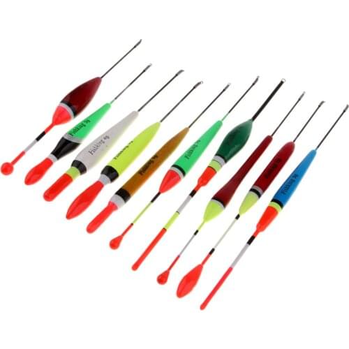 10pcs Streamline Wooden Fishing Floats Vertical Buoy Wood Bobbers 3g/4g/5g