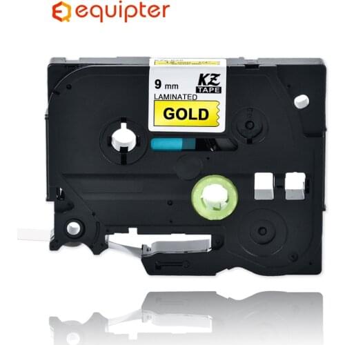9mm Black on gold tze821 Compatible for Brother p-touch printers tze-821 tz821 tz-821 tz tze 821 label tape ribbon for ptouch