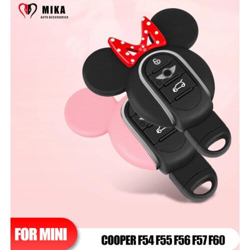 For Mini Cooper F54 F55 F56 F57 F60 Fashion Key Case Cover Protection Cute Silica Gel Keychain ABS Car Styling Auto Accessories