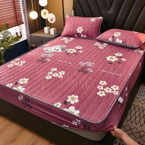 100% Cotton Mattress Cover Fabric Quilted Mattress Protector Thicken King Mattress Pad For Bed Anti-mite Twin Bed Mattress Cover