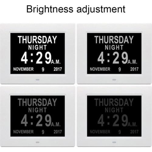 Digital Calendar Day Clock 8 Inch Large Screen Display Time Date Month Year Dementia Clocks for Seniors Elderly
