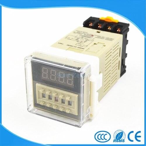 DH48S-2Z H5CN 0.01s-99H99M Digital Timer Relay On Delay 8 Pins SPDT 2 Groups Contacts Delay DC12V DC24V AC110V AC220V