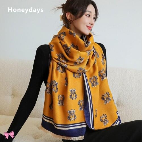 Designer Luxury Brand Geometric Print Cashmere Scarf Long Fringed Shawl Banquet Shawl Scarfs for Muslim Women Bufanda Wrap Cloak
