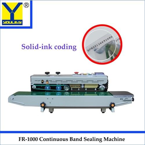 Continuous Plastic Bag Film Band Sealer with Solid-ink Coding Date Printer Band Sealing Machine FR-1000