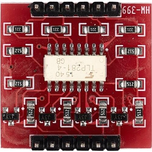 HW-399 4-channel Optocoupler Isolation Module for Arduino high and low level expansion board electronic building blocks Red