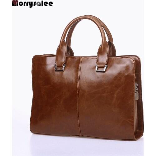 Classic Woman Mens Briefcases Leather Business Office Computer Laptop Bags Crossbody Bags For ipad Fashion handbag For Male
