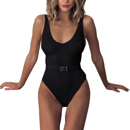 Fashion Women Bikini 2019 Pure Swimwear Women One Piece Bikini Push Up Sexy Summer Beach Padded Bra Swimsuit Girl 1206