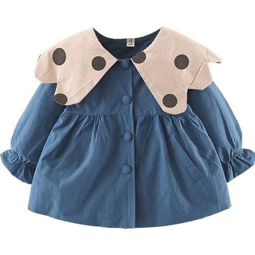 Baby Solid Color Girl Outewear Autumn Children Thin Coat Doll Long Sleeve New Infant Windbreaker Coat Kids Sweet Jacket