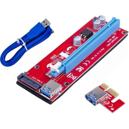 VER007S PCI-E Riser Card 007S PCI Express PCIE 1X 16X Adapter 60CM 100CM USB 3.0 Cable 15Pin SATA Power for Video Card