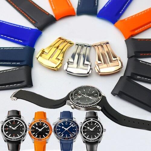 Watch Band For Omega SEAMASTER SPEEDMASTER 007 PLANET OCEAN Strap Watch Accessories Waterproof Silicone Rubber Watch Bracelet