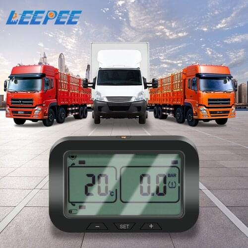 Tire Pressure Monitor System With 4/6 External Sensor LCD Display Solar TPMS Repeater For Truck Bus Lorry Tyre Pressure Monitor