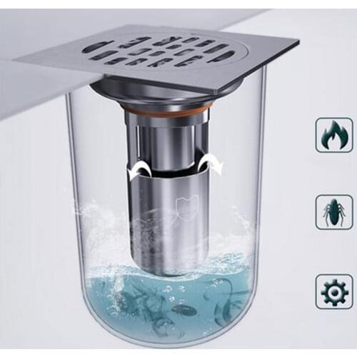 Bathroom Floor Drain Stainless Steel Deodorant Floor Drain Rust-Resistant Anti-Odor Drain for Bathroom Toilet Sewer Drain