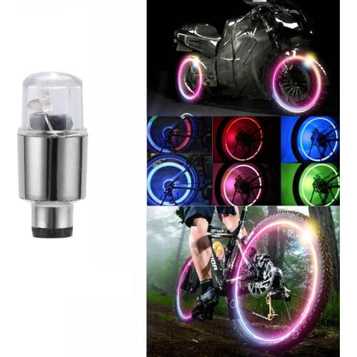 LED Car Bike Wheel Tire Tyre Valve Dust Cap Spoke Flash Lights Car Valve Stems Caps Accessories 4 Color Red Blue Green Lamp