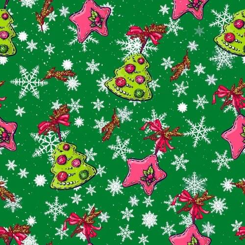 145*100cm Digital Christmas Printed Cloth 100% Polyester Chiffon Fabric Holiday Decoration Sewing Fabric Clothing Fabric