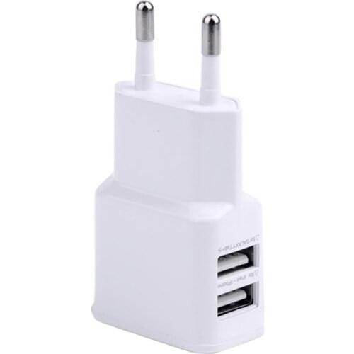 Dual USB Charger 2a Fast Charging Travel EU Plug Adapter portable Wall charger Mobile Phone cable For iphone Samsung