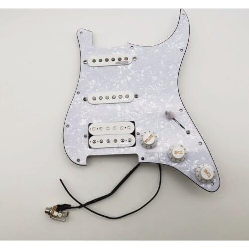 Pearl White Wilkinson Alnico Guitar Pickups Pickguard Single Coil SSH Humbucker Bridge Pickups With Push Pull Function Suitable