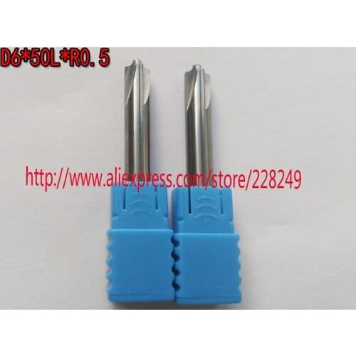 1pc D6*50L*R0.5 HRC50 Solid carbide chamfering milling cutter Chamfer route bits for Aluminum knife tools
