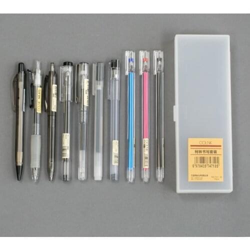 10pcs/set Gel Ink Pen 0.5mm Black Blue Red Ink Gel Pens Retractable Pencil Set for Student School Office Supplies