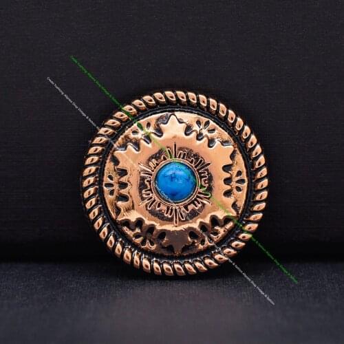 10PC Gold Western cowboy belt concho saddle wallet Keychain leathercraft accessories Rope Side CONCHO Sunflower cloth decor