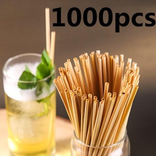 1000pcs 20cm Natural Wheat Straw Reusable Drinking Straws 100% Natural Biodegradable Straws Environmentally Friendly Bar Tool