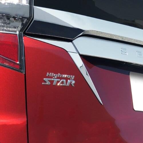 2pcs ABS Chrome Tailgate license Trim Rear Door Sticker Accessories For Nissan Serena C27