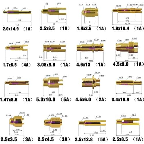 2X High Current Spring Loaded Pogo Pin Connector 1A 2A 3A 4A 5A High Power Heavy Current Battery Connector POGOPIN Header Charge