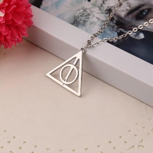 24pcs/lot Match-Right Pendant Necklace Fashion Chokers Necklaces Triangle Pendants The Elder Wand Jewelry