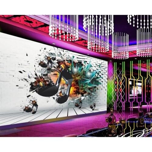 3D Music explosion backdrop cartoon 3d stereoscopic wallpaper 3d mural wallpaper Home Decoration