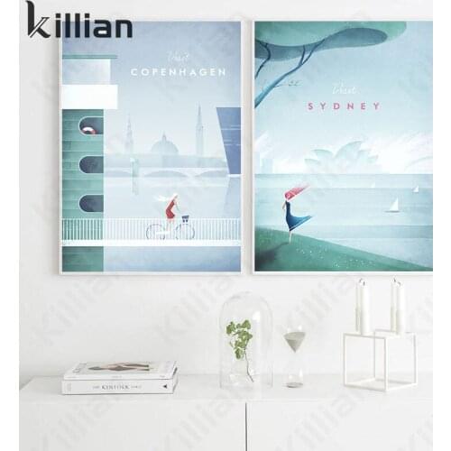 Leisure Time Beach Abstract Art Canvas Painting Straits Yacht Cabin Print Poster Natural Landscape Photo Bedroom Shop Art Prints