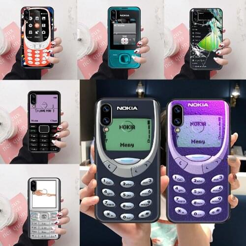 Nokia Retro Old Brand Nostalgia Phone Case For Huawei Honor 6A 7A 7C 8A 8X 8 9 9X 10 10i 20 Lite Pro black 3D back fashion