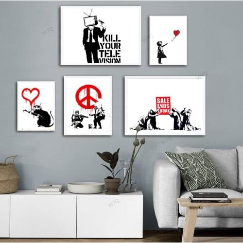 WTQ Decorative Wall Pictures Nordic Paintings Canvas Painting Poster Banksy Wall Decor Wall Art Picture Room Decor Home Decor