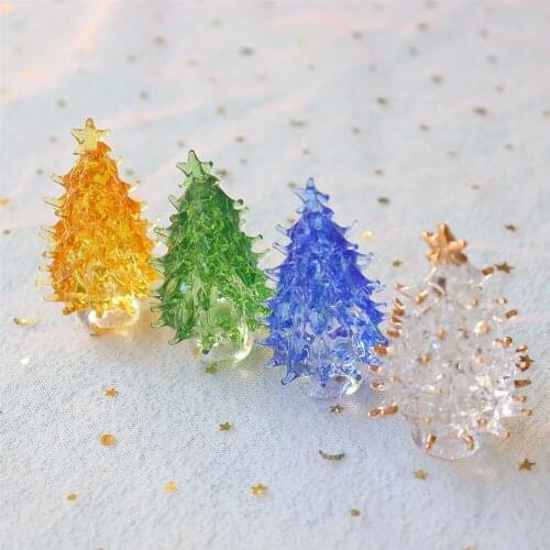 Handmade Christmas Tree Art Crystal Figurine Rainbow Maker Rainbow Refraction Home Holiday Party Garden Decoration For Girl Gift