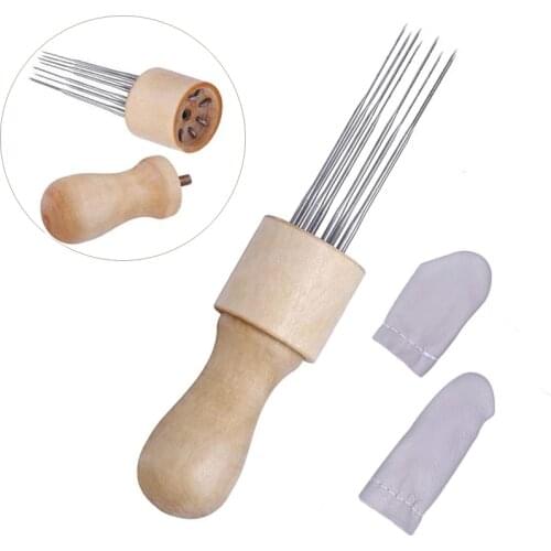 Nonvor Felting Needle with Eight Needles Tool Wool Felt Set DIY Craft Felt Tools with Wood Handle Pocked Needles Set Supplies