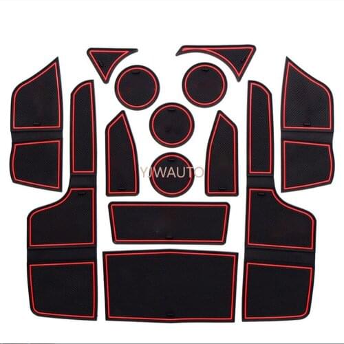 Door Slot Mat for Ford Everest 2015-2017 Gate Groove Cushion Car Door Rubber Cup Holder Mats Anti-slip Carpets Position